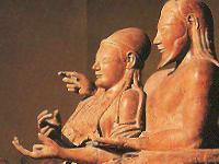  Etruscan Sarcophagus, picture from The Mysterious Etruscans, Click to go there